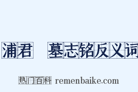 浦君镕墓志铭反义词是什么意思的图片